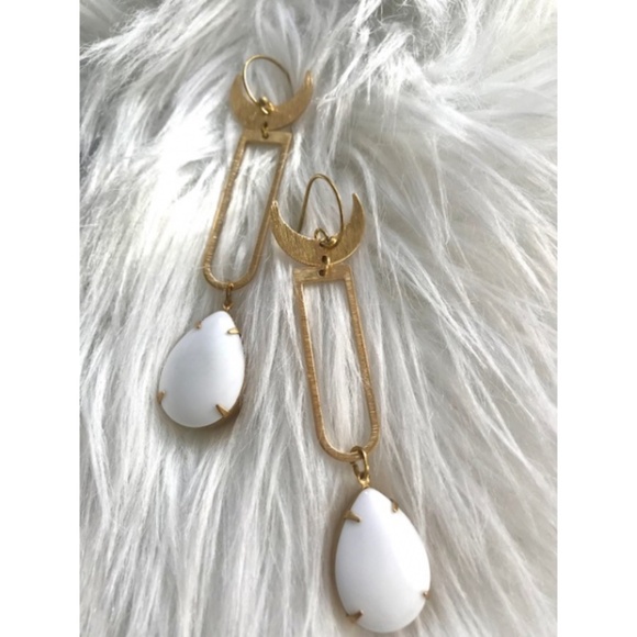 Gold Statement Earrings Handmade One of a Kind - Picture 2 of 2